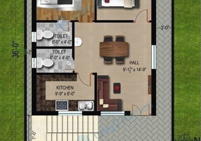 20x25 East Facing house plan