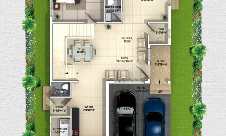 20x35 East Facing House Plan